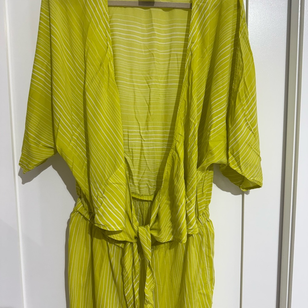Vince Camuto Lime Green Striped Swim Coverup